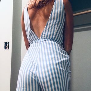 STRIPED VINTAGE STYLE ROMPER